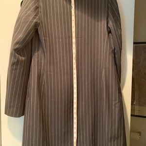 Grey Pin Stripe suit lined jacket short skirt